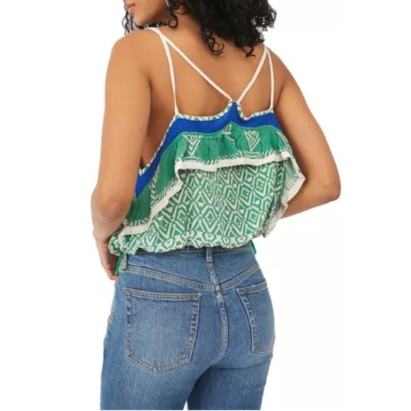 Free People Printed Ruffle Tank - Picture 2 of 3
